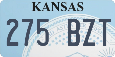 KS license plate 275BZT