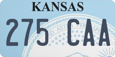 KS license plate 275CAA