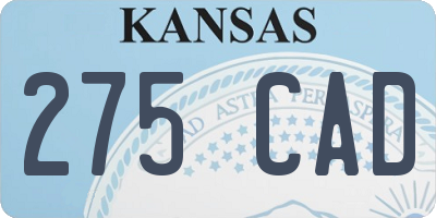 KS license plate 275CAD