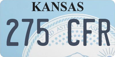 KS license plate 275CFR