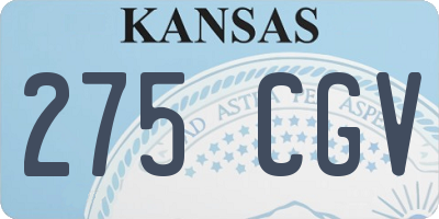KS license plate 275CGV