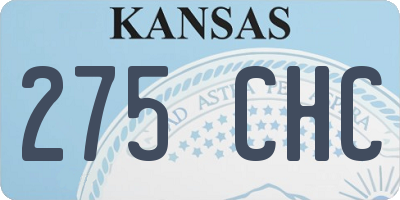 KS license plate 275CHC