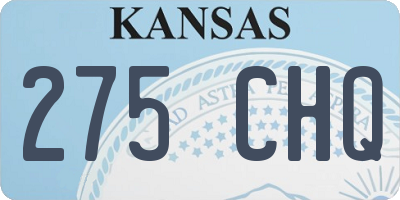 KS license plate 275CHQ