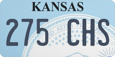 KS license plate 275CHS
