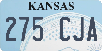 KS license plate 275CJA