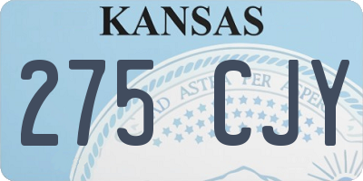 KS license plate 275CJY