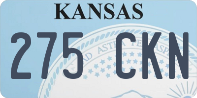 KS license plate 275CKN
