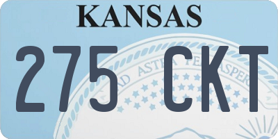 KS license plate 275CKT