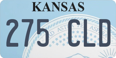 KS license plate 275CLD
