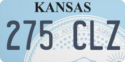 KS license plate 275CLZ