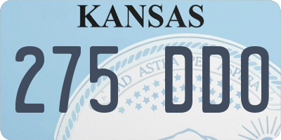 KS license plate 275DDO