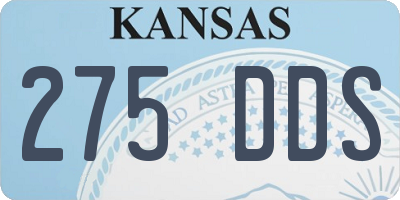 KS license plate 275DDS