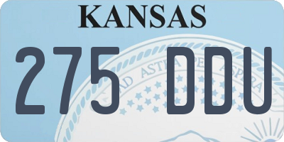 KS license plate 275DDU