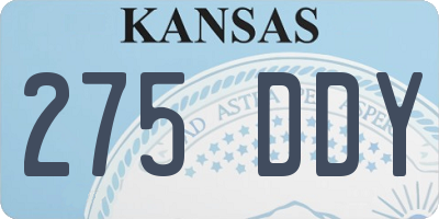 KS license plate 275DDY