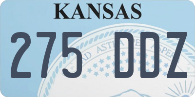 KS license plate 275DDZ