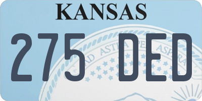 KS license plate 275DED