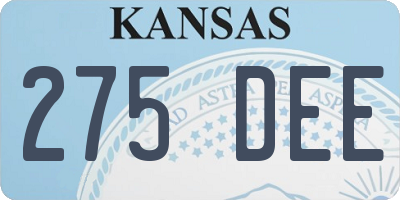 KS license plate 275DEE