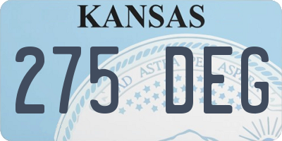 KS license plate 275DEG