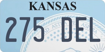 KS license plate 275DEL