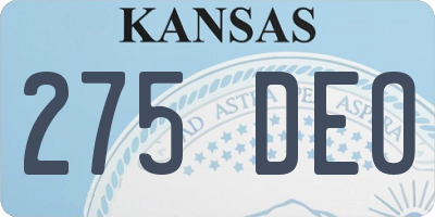 KS license plate 275DEO