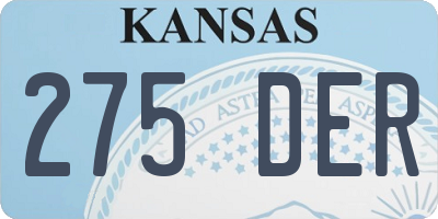 KS license plate 275DER