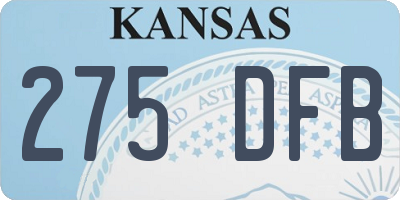 KS license plate 275DFB