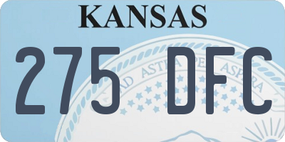 KS license plate 275DFC