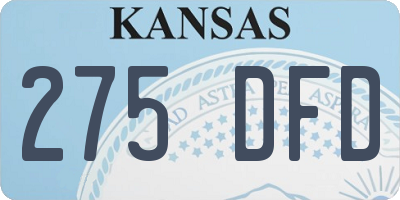 KS license plate 275DFD