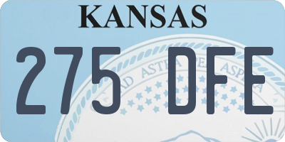 KS license plate 275DFE