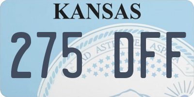 KS license plate 275DFF