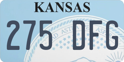 KS license plate 275DFG