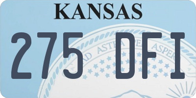 KS license plate 275DFI