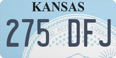 KS license plate 275DFJ