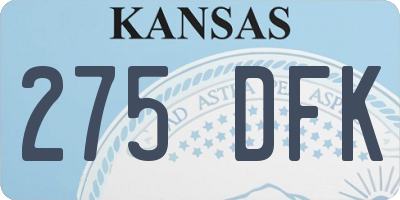 KS license plate 275DFK