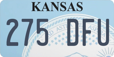 KS license plate 275DFU