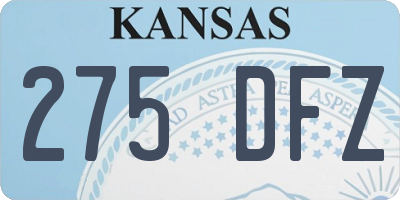 KS license plate 275DFZ