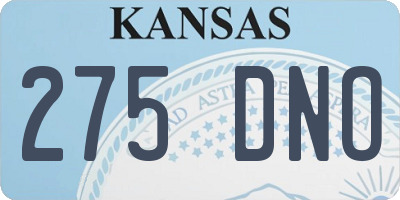 KS license plate 275DNO
