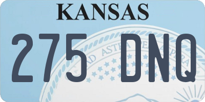 KS license plate 275DNQ