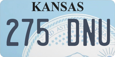 KS license plate 275DNU