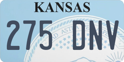 KS license plate 275DNV