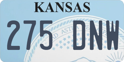 KS license plate 275DNW