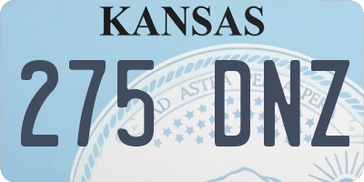 KS license plate 275DNZ