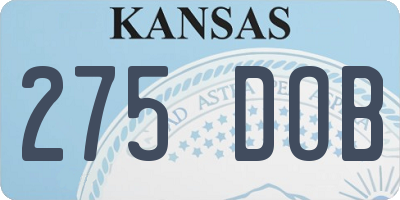 KS license plate 275DOB