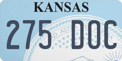 KS license plate 275DOC