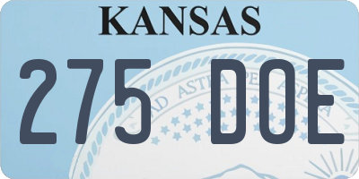 KS license plate 275DOE