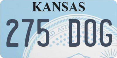 KS license plate 275DOG