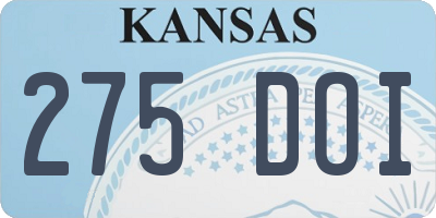 KS license plate 275DOI