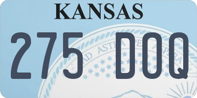 KS license plate 275DOQ