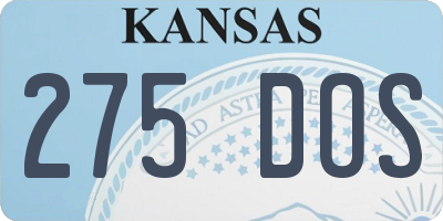 KS license plate 275DOS