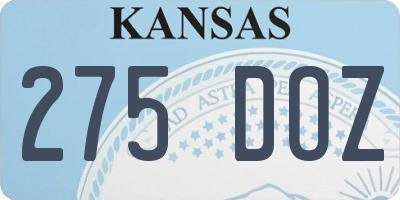 KS license plate 275DOZ